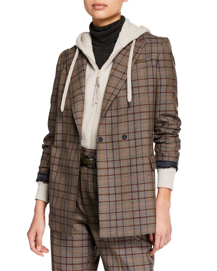 Hidden Button-front Wool Cotton Jacket