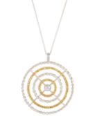Two-tone Diamond Web Pendant Necklace