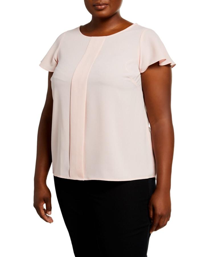 Plus Size Pleated Front Top