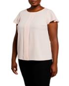 Plus Size Pleated Front Top