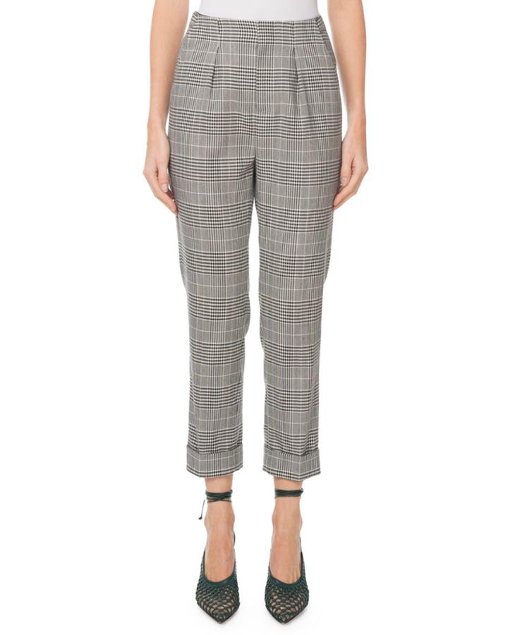 Horley Slim-leg Checkered Crop Pants