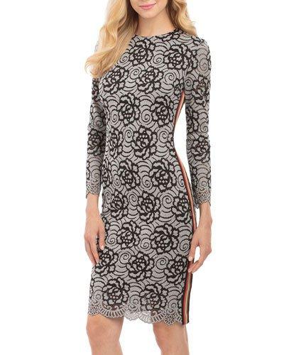 Lace Two-tone Dress W/ribbon