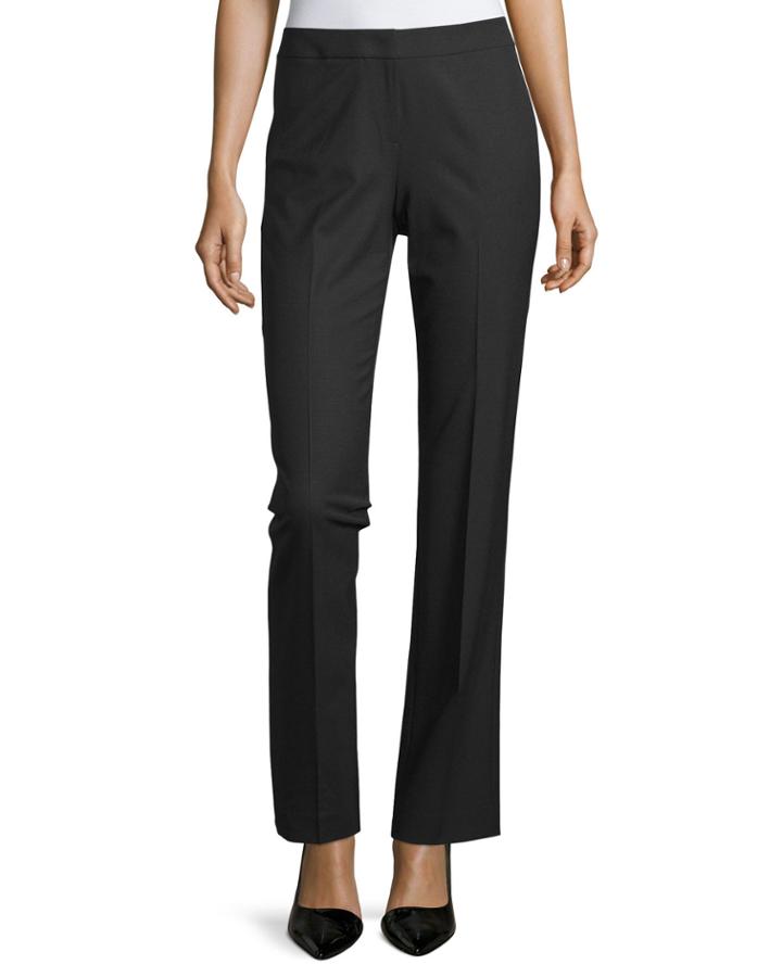 Straight-leg Front-zip Pants