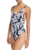 Royal Horizon Printed Retro One-piece