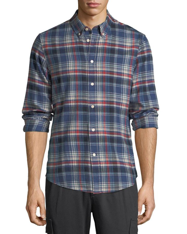Men's Casual Plaid Button-down