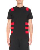 Contrast-band Cuban T-shirt