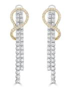14k Two-tone Twisted Dangle Earrings