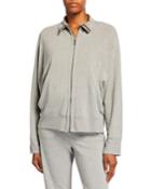 Zip-front Dolman Sleeve Jersey Track Jacket