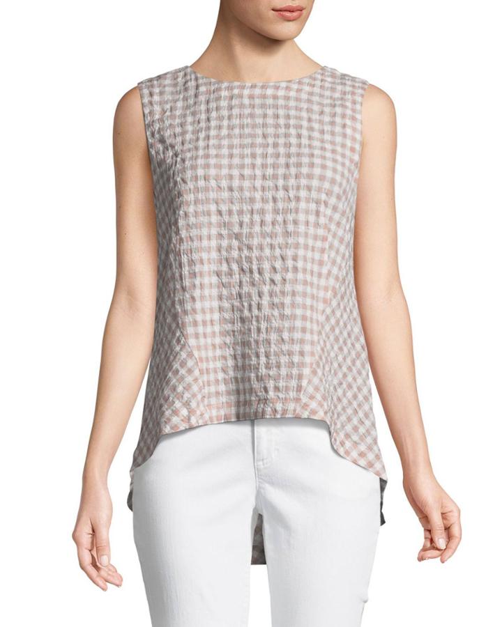 Melina Sleeveless Check Blouse