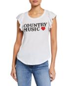 Country Music Ruffle-sleeve Tee