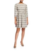 Pleated Tweed Dress