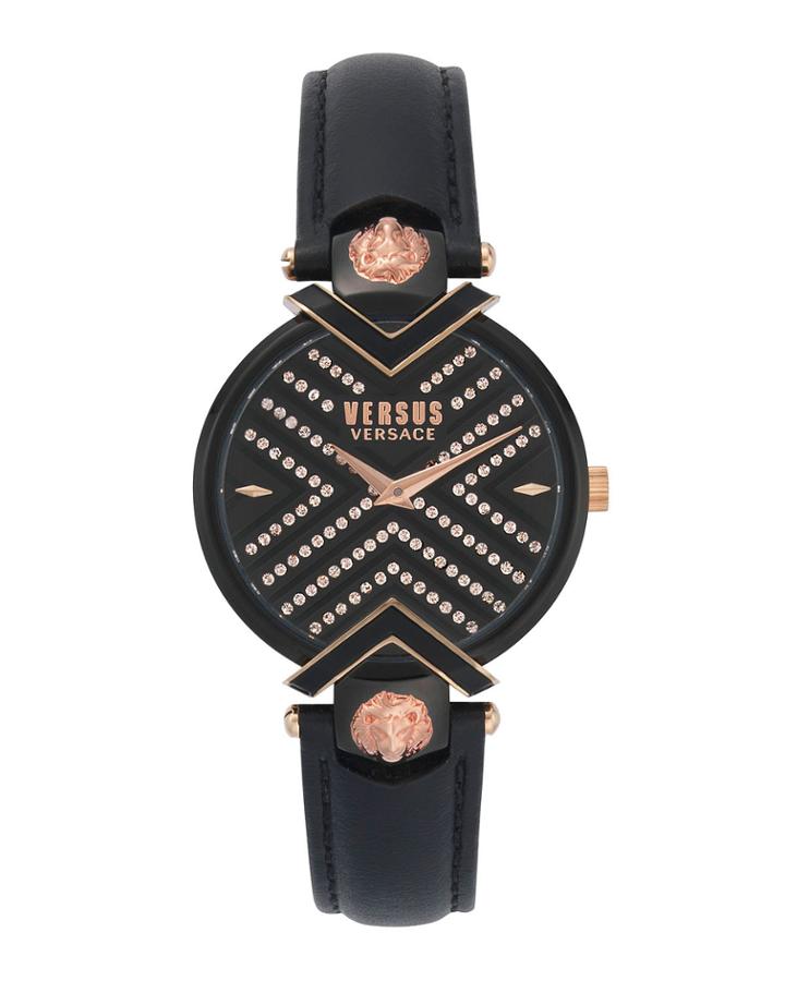 36mm Crystal Watch With Leather