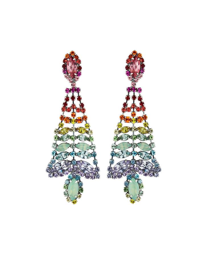 Lala Crystal Statement Earrings, Rainbow