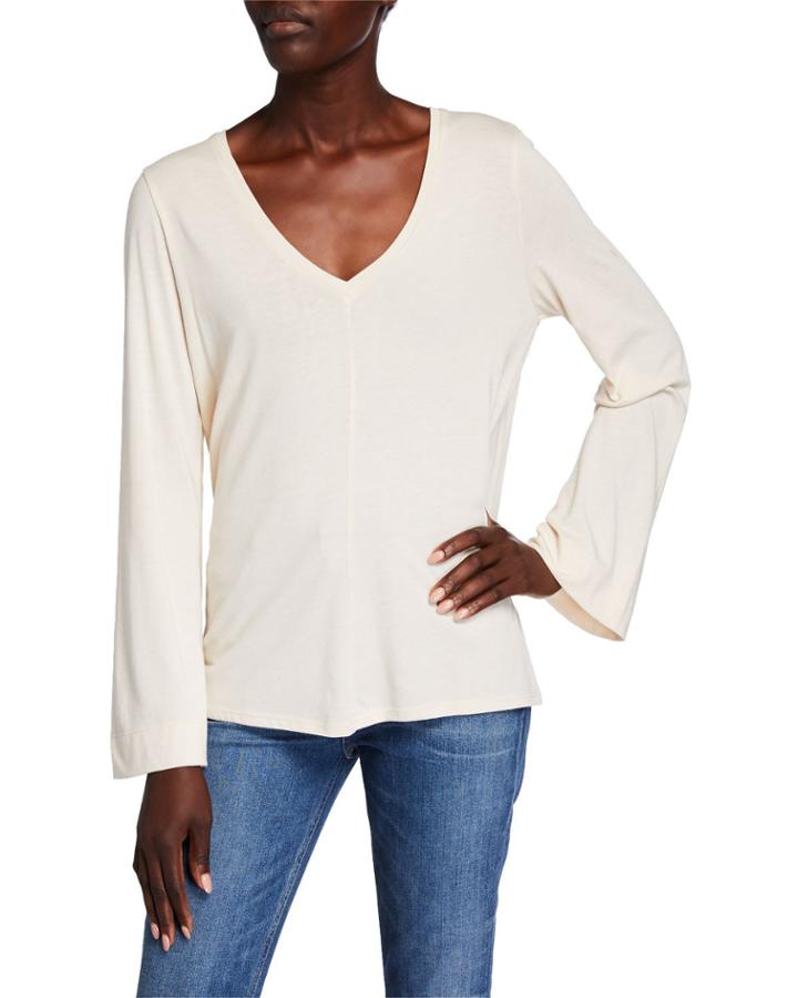 Pleated-back Long-sleeve Top