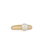 18k Yellow Gold Pearl Ring,