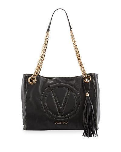 Luisa 2 Leather Shoulder Bag, Black