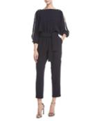 Carole Shoulder-zip Straight-leg Jumpsuit