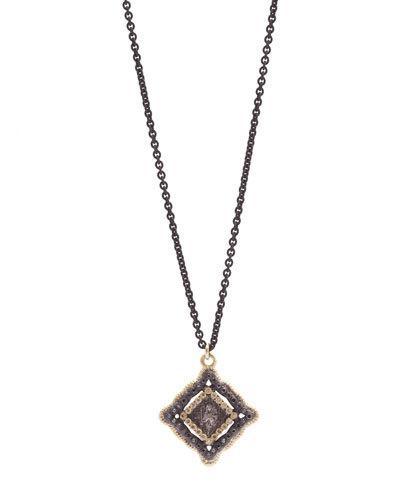 St. Odile Two-tone Mixed Diamond Medallion Necklace