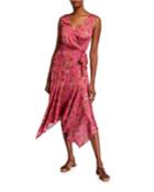 Wrap-front Handkerchief-hem Dress
