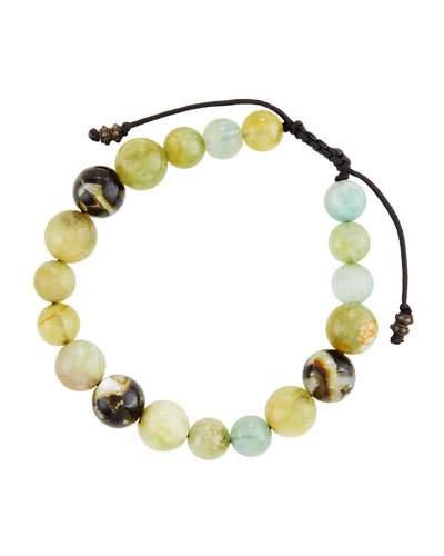Aquamarine & Mother-of-pearl Beaded Bracelet