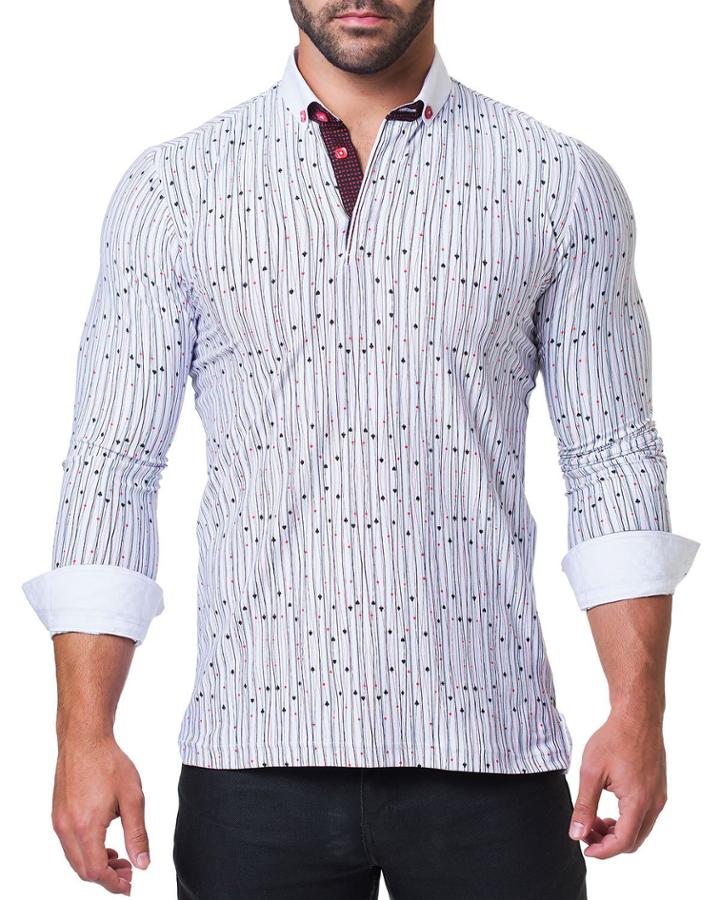 Men's Newton Vegas White Long-sleeve Polo