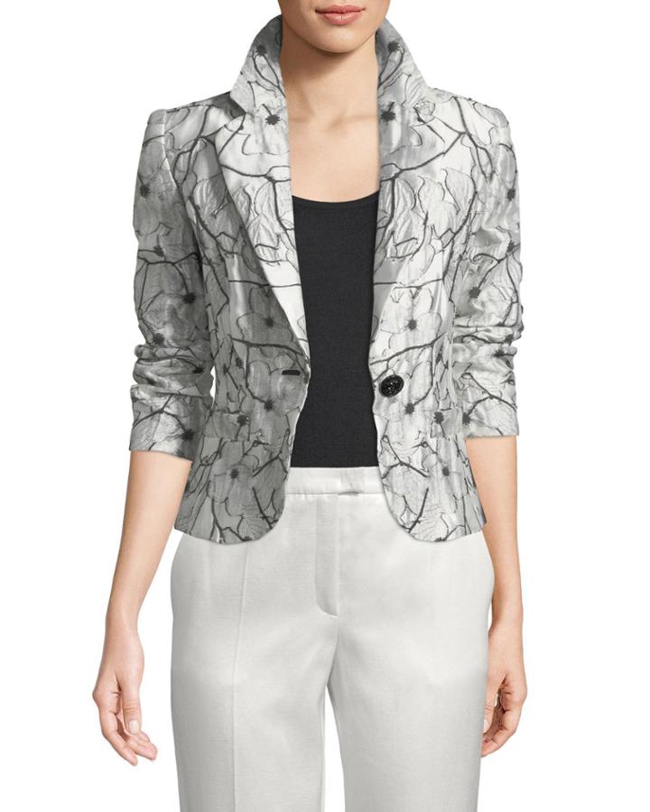 One-button Floral Jacket