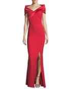 Benje Front-slit Off-the-shoulder Gown