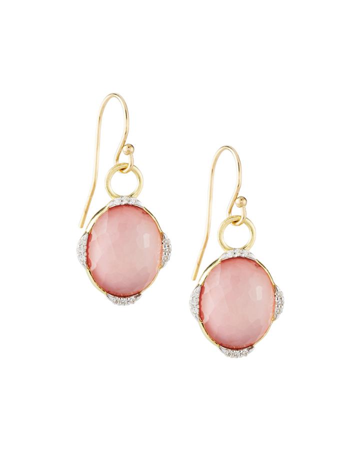 Lisse 18k Light Rhodolite Triplet Earrings