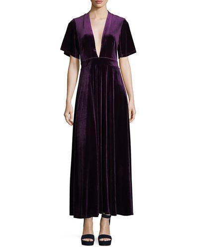 Temptress Velvet Plunge-neck Dress