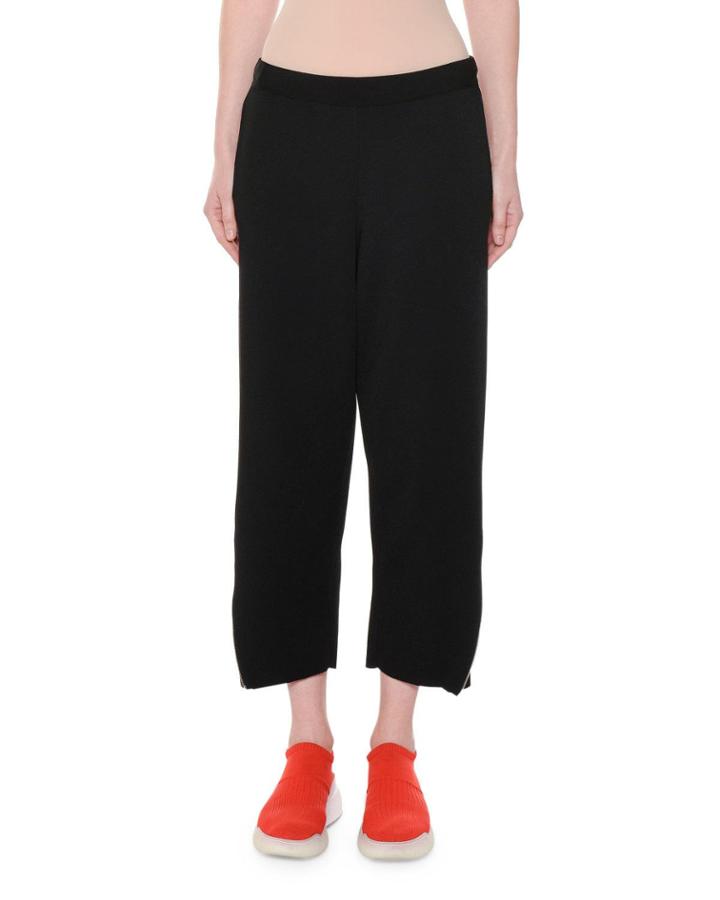 Heavy Viscose Cropped Wide-leg Pull-on Pants