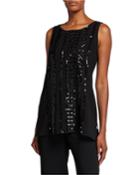 Ruthie Embellished Finesse Crepe Sleeveless Blouse
