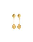 24k Gold-plated Hammered Ball Drop Earrings