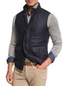 Icefield Wool Vest With Leather Back,