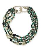 Chunky Beaded Statement Necklace, Green