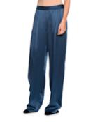 Cicely Satin Wide-leg Trousers, Blue