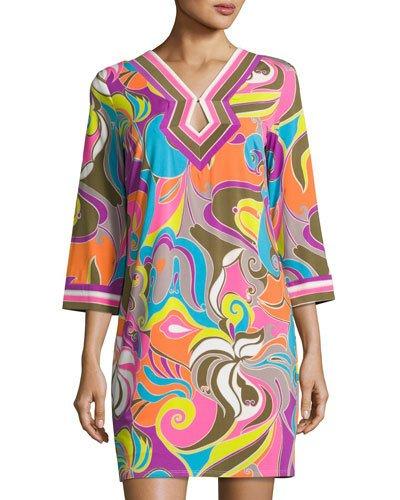 Kaylan Swirl-print Dress,