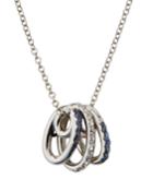 18k White Gold Multi-ring Necklace