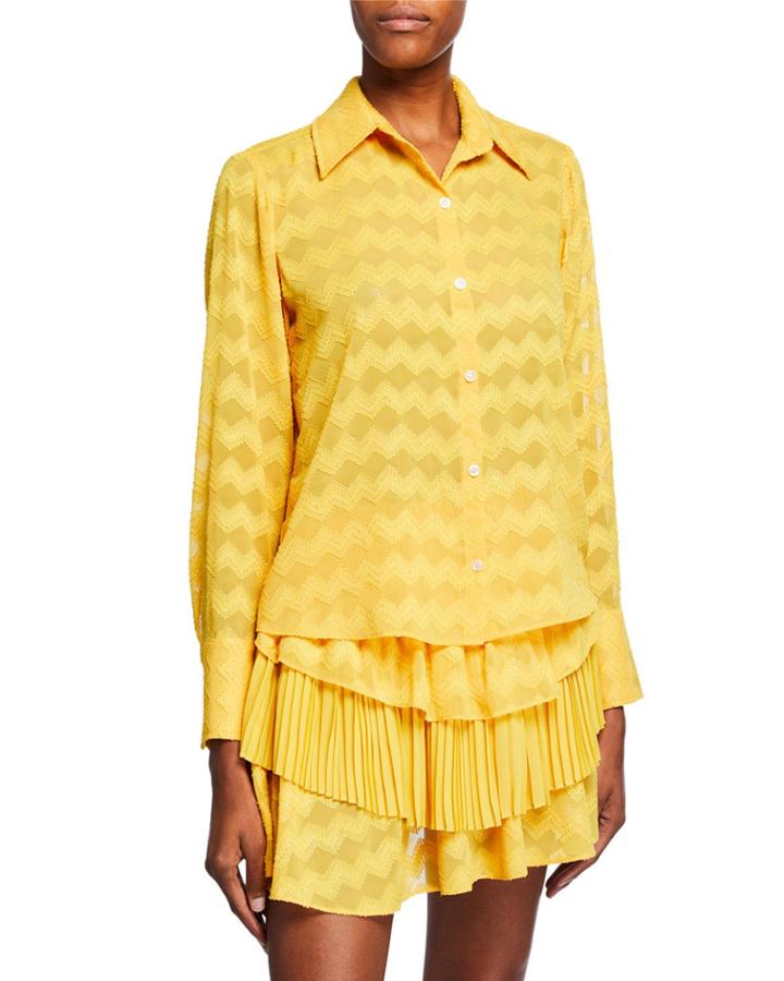 Mollie Button-up Chevron Blouse