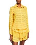 Mollie Button-up Chevron Blouse