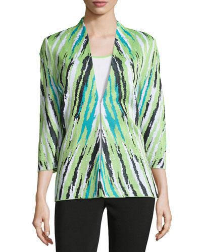 Printed V-neck Jacket,