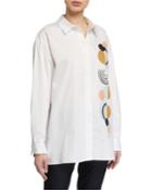 Everson Motif Embellished Button Down Blouse