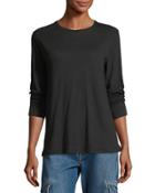 Long-sleeve Crewneck Cotton Tee