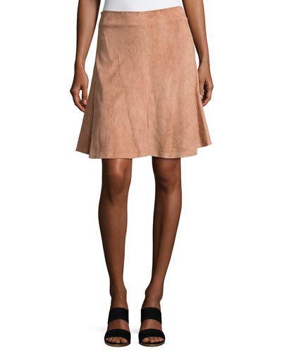 Suede Plume A-line Skirt,