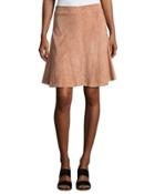 Suede Plume A-line Skirt,