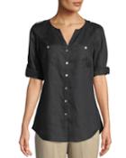 V-neck Button-front