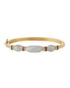 18k Yellow Gold Diamond & Ruby Bangle