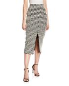 Front-slit Wave Print