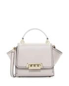 Eartha Leather Wing-side Crossbody Bag, Dust
