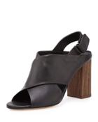 Faine Chunky-heel Leather