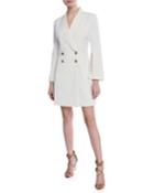 Double-breasted Long-sleeve Crepe Blazer Dress